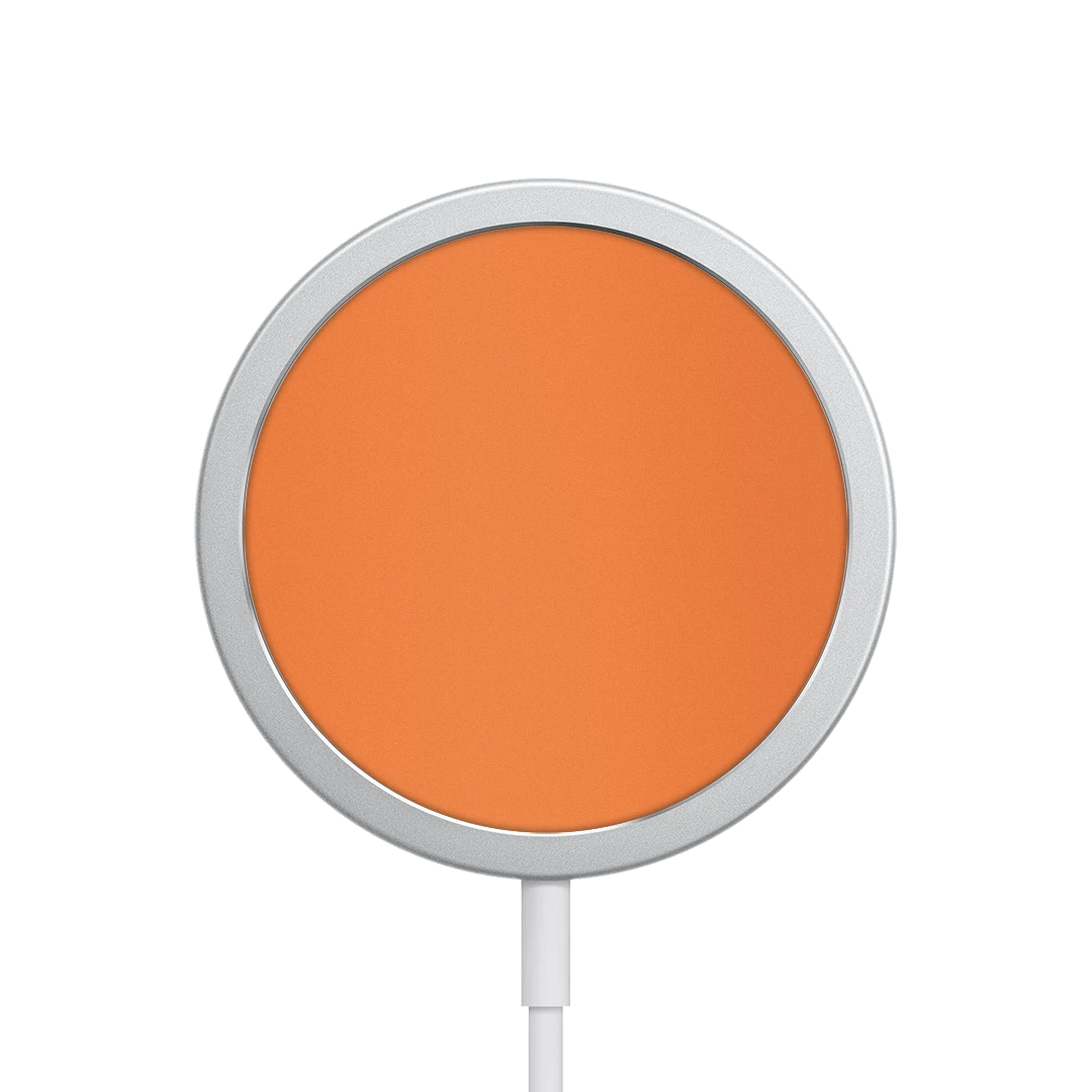 apple magsafe charger cosmic orange mobile skins & wraps