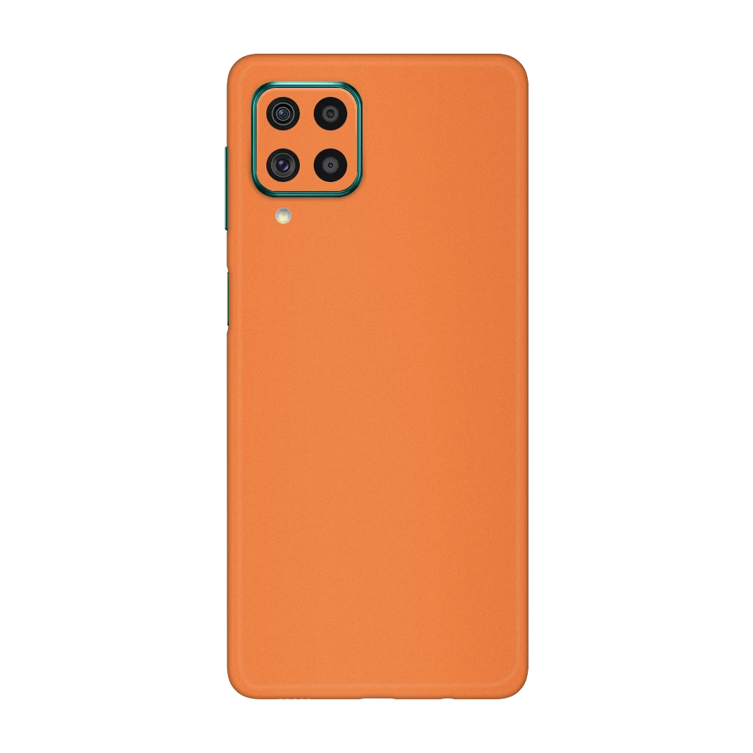 galaxy f62 cosmic orange mobile skins & wraps